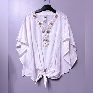 Chico's Linen & Cotton blend kimono style top